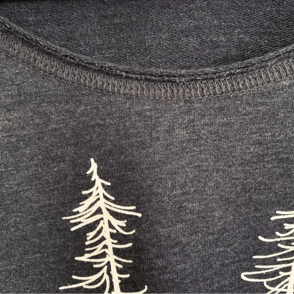 Marushka Charcoal Notch Neck Twiggy Graphic Hoodie Medium - Picture 3 of 7